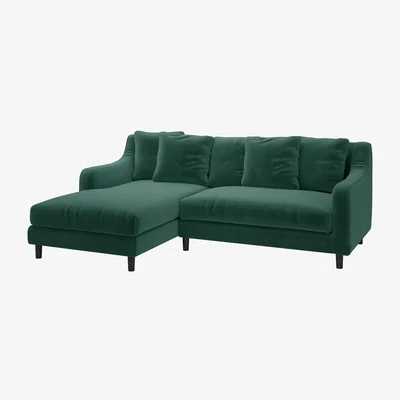 Habitat Habitat Swift Velvet Corner Chaise Sofa - Emerald Green