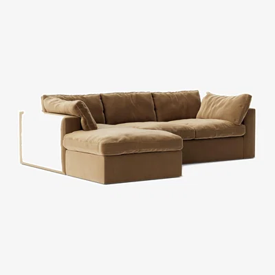 Habitat Swoon Seattle Velvet Left Hand Corner Sofa - Biscuit