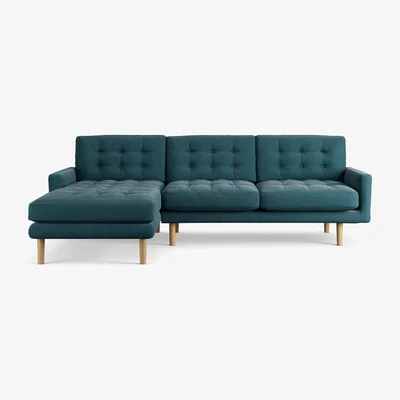 Habitat Habitat Fenner Left Hand Corner Sofa - Teal - Ash Leg