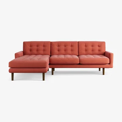 Habitat Habitat Fenner Left Hand Corner Sofa - Papaya - Dark Leg