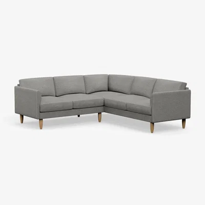 Habitat Hutch Plus Fabric Curve Arm 5 Seater Corner Sofa - Dove Grey