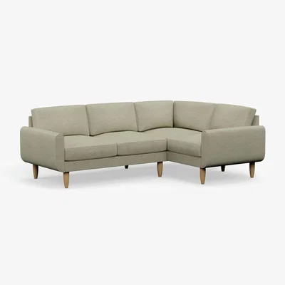 Habitat Hutch Fabric Round Arm 4 Seater Corner Sofa - Oat