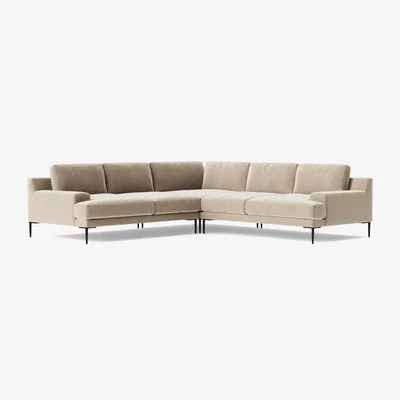 Habitat Swoon Almera Velvet 5 Seater Corner Sofa - Taupe