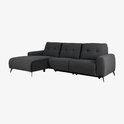 Habitat Habitat Ghost Left Corner Fabric Recliner Sofa - Charcoal