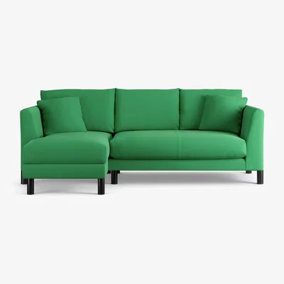 Habitat Habitat Aston Left Hand Corner Sofa-Emerald Green-Black Leg