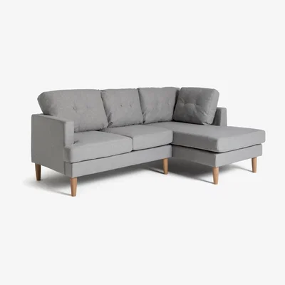 Habitat Habitat Joshua Right Corner Fabric Sofa - Light Grey