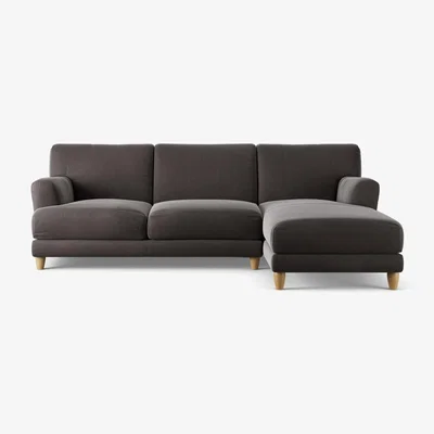 Habitat Habitat Askem Velvet Right Hand Corner Sofa - Grey - Ash Leg