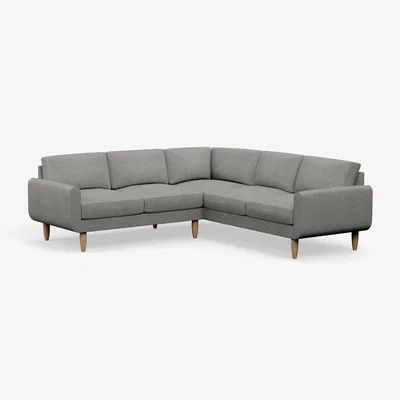 Habitat Hutch Plus Fabric Round Arm 5 Seater Corner Sofa - Dove Grey