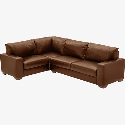 Habitat Habitat Eton Left Corner Leather Sofa - Tan