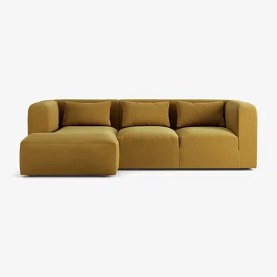 Habitat Habitat Lars Left Hand Corner Sofa - Gold - Ash Leg