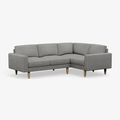 Habitat Hutch Fabric Block Arm 4 Seater Corner Sofa - Dove Grey