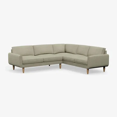 Habitat Hutch Fabric Round Arm 6 Seater Corner Sofa - Oat
