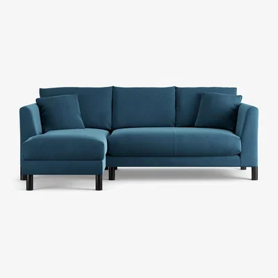Habitat Habitat Aston Left Hand Corner Sofa - Ink Blue - Black Leg