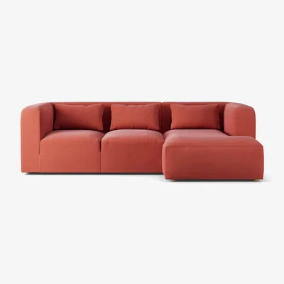Habitat Habitat Lars Right Hand Corner Sofa - Papaya - Ash Leg