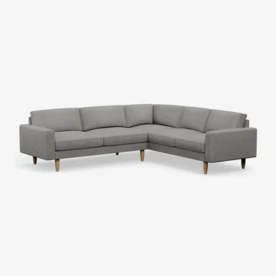 Habitat Hutch Fabric Block Arm 6 Seater Corner Sofa - Dove Grey