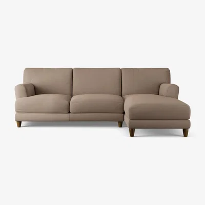 Habitat Habitat Askem Fabric Right Hand Corner Sofa-Biscuit-Dark Leg