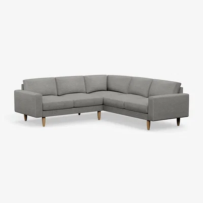 Habitat Hutch Plus Fabric Block Arm 5 Seater Corner Sofa - Dove Grey