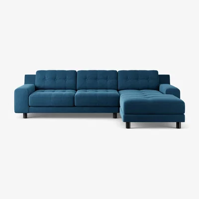 Habitat Habitat Hendricks Right Hand Corner Sofa -Ink Blue-Black Leg