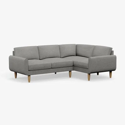 Habitat Hutch Fabric Round Arm 4 Seater Corner Sofa - Dove Grey