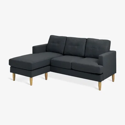 Habitat Habitat Joshua Fabric Reversible Chaise Corner Sofa-Charcoal