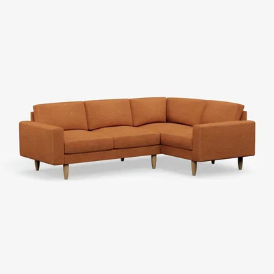 Habitat Hutch Fabric Block Arm 4 Seater Corner Sofa - Rust