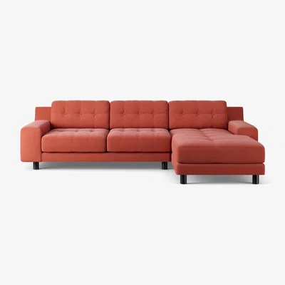 Habitat Habitat Hendricks Right Hand Corner Sofa - Papaya- Black Leg