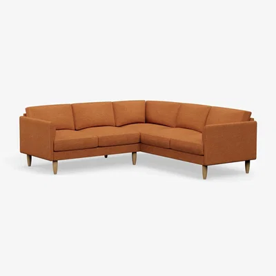 Habitat Hutch Plus Fabric Curve Arm 5 Seater Corner Sofa - Rust