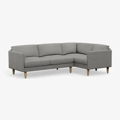 Habitat Hutch Slim Fabric Curve Arm 5 Seater Corner Sofa - Dove Grey