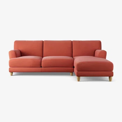 Habitat Habitat Askem Fabric Right Hand Corner Sofa -Papaya -Ash Leg