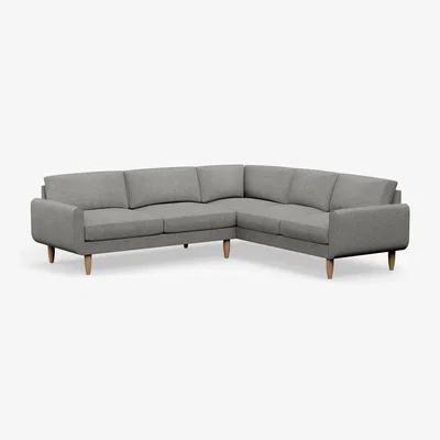 Habitat Hutch Fabric Round Arm 6 Seater Corner Sofa - Dove Grey