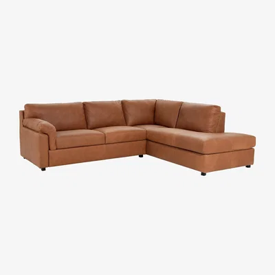 Habitat Habitat Florence Leather Right Hand Corner Chaise Sofa - Tan