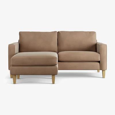 Habitat Habitat Flint Velvet Reversible 3 Seater Corner Sofa - Latte