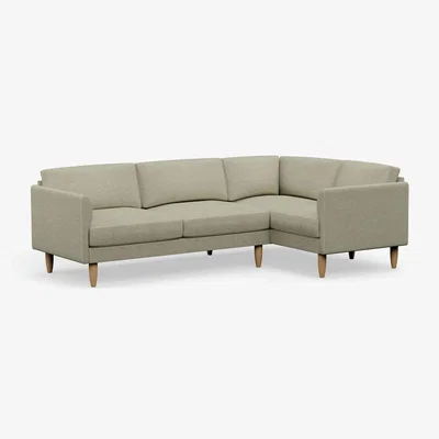 Habitat Hutch Slim Fabric Curve Arm 5 Seater Corner Sofa - Oat