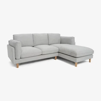 Habitat Habitat Salome Right Corner Fabric Sofa - Light Grey