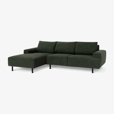 Habitat Habitat Julien Fabric Left Hand Corner Chaise Sofa - Green