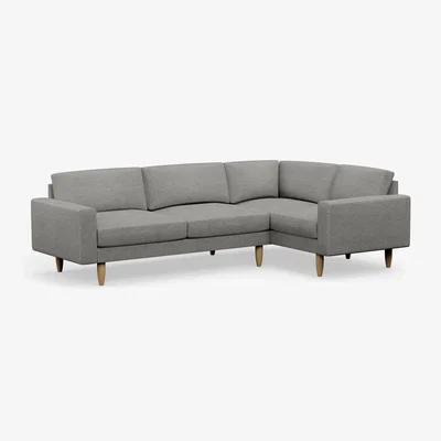 Habitat Hutch Slim Fabric Block Arm 5 Seater Corner Sofa - Dove Grey