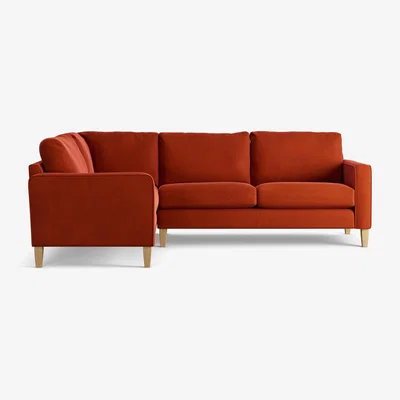 Habitat Habitat Flint Velvet Left Hand Corner Sofa - Burnt Orange