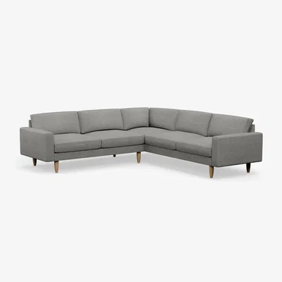 Habitat Hutch Fabric Block Arm 7 Seater Corner Sofa - Dove Grey