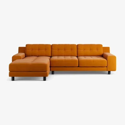 Habitat Habitat Hendricks Left Hand Corner Sofa - Orange - Black Leg