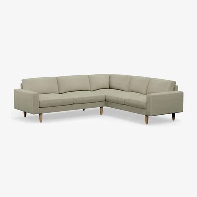 Habitat Hutch Fabric Block Arm 6 Seater Corner Sofa - Oat