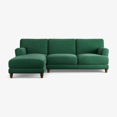Habitat Habitat Askem Fabric Left Hand Corner Sofa- Green - Dark Leg