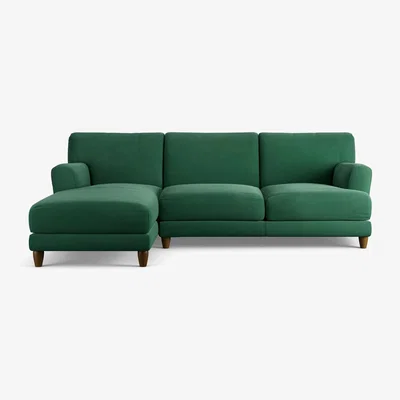 Habitat Habitat Askem Fabric Left Hand Corner Sofa- Green - Dark Leg