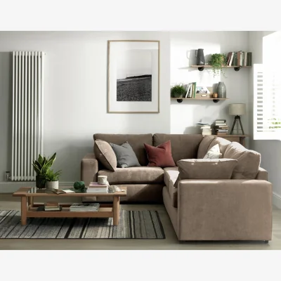 Habitat Habitat Elmdon Fabric Left Hand Corner Sofa - Natural