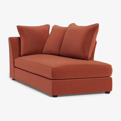 Heal's Heal's Tailor Chaise Unit Right Hand Facing Smart Luxe Velvet Tawny Black Feet
