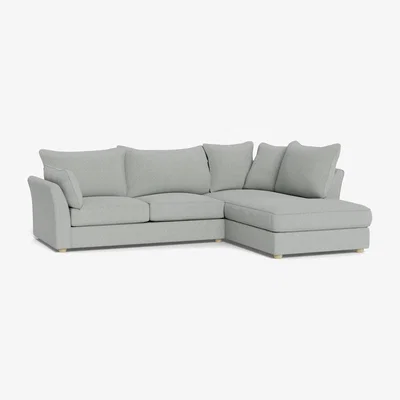 Heal's Heal's Tailor Right Hand Facing Corner Sofa Melton Wool Limestone Natural Feet - Heal's UK Furniture