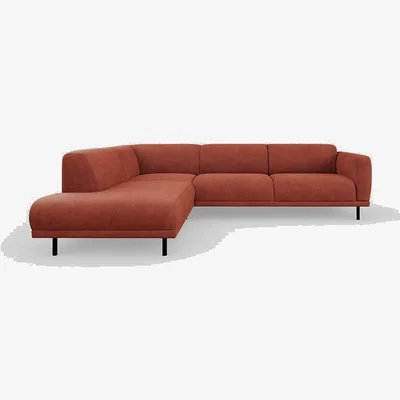 Heal's Heal's Harri 3 Seater Left Hand Facing Open End Sofa Smart Luxe Velvet Tawny