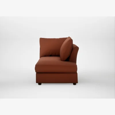 Heal's Heal's Tailor Right Hand Facing Chaise Unit Smart Cotton Linen Rust Walnut Stained Feet