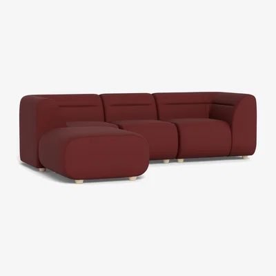 Heal's Heal's Lilli Left Hand Facing Compact Corner Capelo Linen-Cotton Etruscan Red Natural Feet