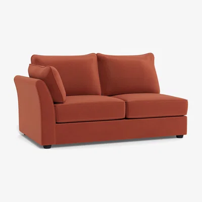 Heal's Heal's Tailor Medium Unit Left Hand Facing Smart Luxe Velvet Tawny Black Feet
