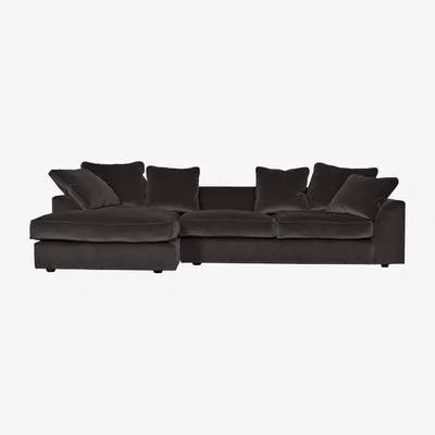 Heal's Heal's Cumulus Left Hand Corner Sofa Capelo LinenCotton Sea Shanty Black Feet - Heal's UK Furniture